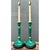 Vintage Green Lacquered Candlestick Table Lamps - Pair For Sale - Image 10 of 12