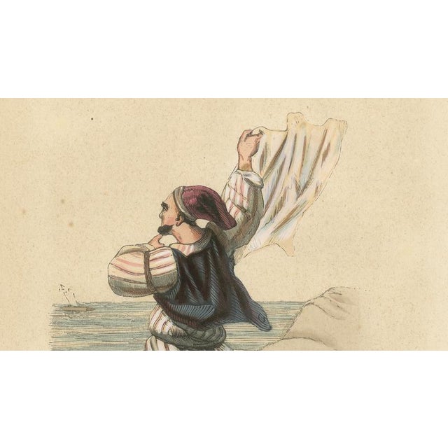 Markaert after Auguste Wahlen, British Smuggler, 1845, Hand-Coloured Lithograph on Paper For Sale - Image 3 of 10