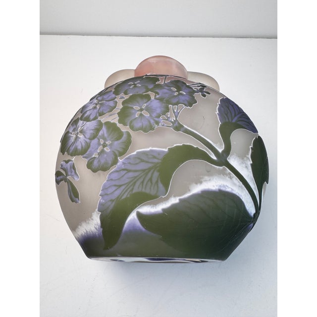 Art Nouveau Emile Galle Hydrangea Vase For Sale - Image 3 of 11
