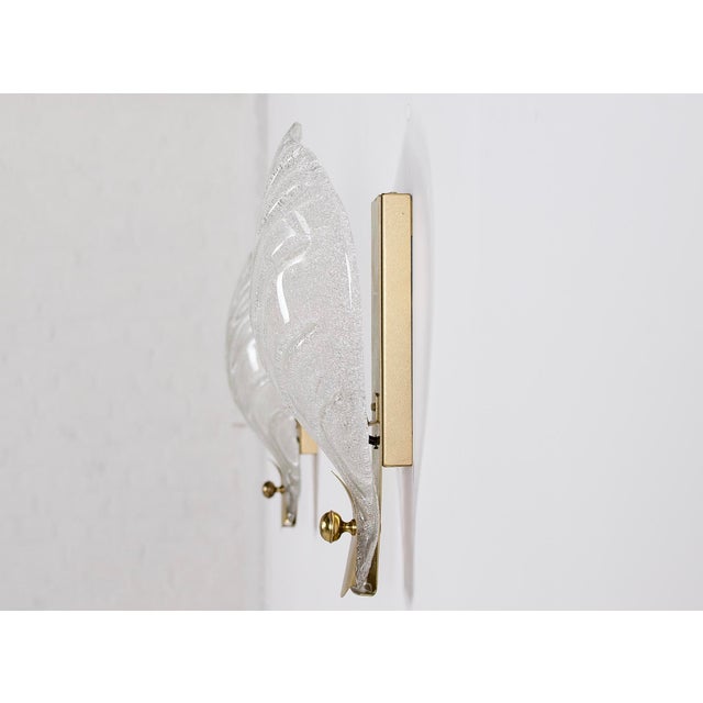 Murano Glass Leaf Wall Sconces, Italy, 1970s, Set of 2 For Sale - Image 6 of 9