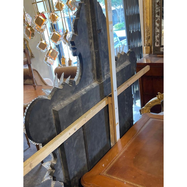 19th Century Venetian Etched Glass Mirror With Leaves and Flowers For Sale - Image 10 of 11