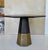 Postmodern Mid 20th Century Octagonal Wood Pedestal Table With Brass Base, Sculptural Postmodern Design For Sale - Image 3 of 6