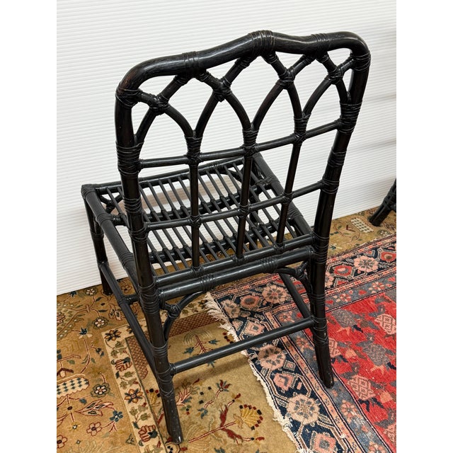 McGuire Organic Modern Rattan Cathedral Dining Chairs, Set of Four For Sale - Image 11 of 12