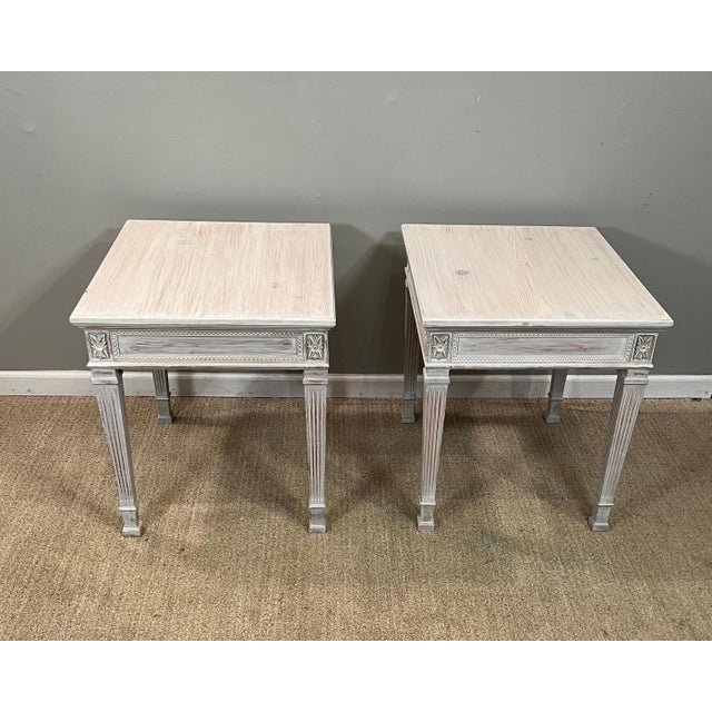 Pair of Painted Pine Bedside Tables For Sale In New York - Image 6 of 10