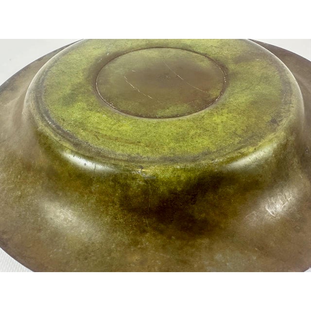 Goldenrod Art Deco Danish Bronze Dish from Ægte Ildfast, 1930s For Sale - Image 8 of 10