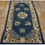 1920s Antique Medallion Oriental Chinese Blue Wool Rectangle Knotted Small Rug For Sale In New York - Image 6 of 12