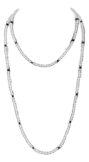 Set of Two 14k Yellow Gold, Crystal & Onyx Necklaces