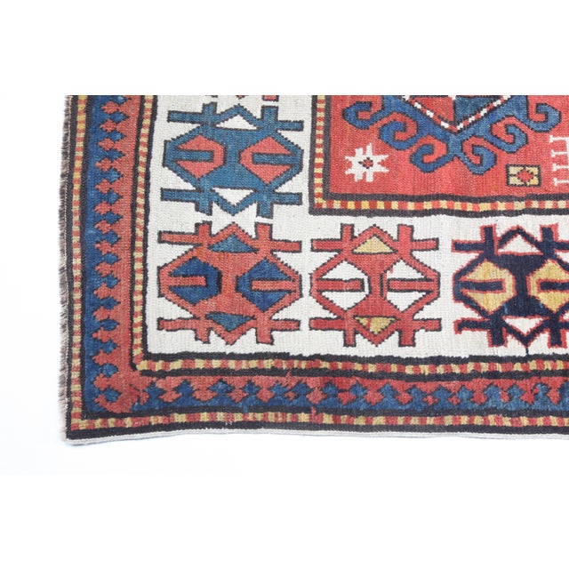 Antique Caucasian Sahsavan-Kazak Long Carpet-8' 1'' X 3' 2'' For Sale - Image 12 of 16