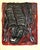 Modern Avraham Ofek, 1959 Israeli Avraham Ofek Leviathan Modernist Lithograph, Bull, Bezalel School, c.1959 For Sale - Image 3 of 6
