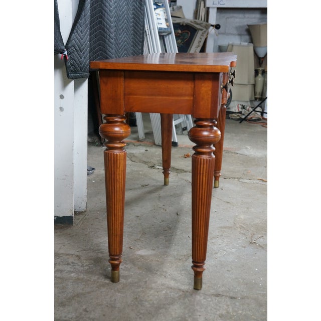 Lexington Neoclassical Cherry Parquetry Breakfront Console Sofa Hall Table 54" For Sale - Image 16 of 18