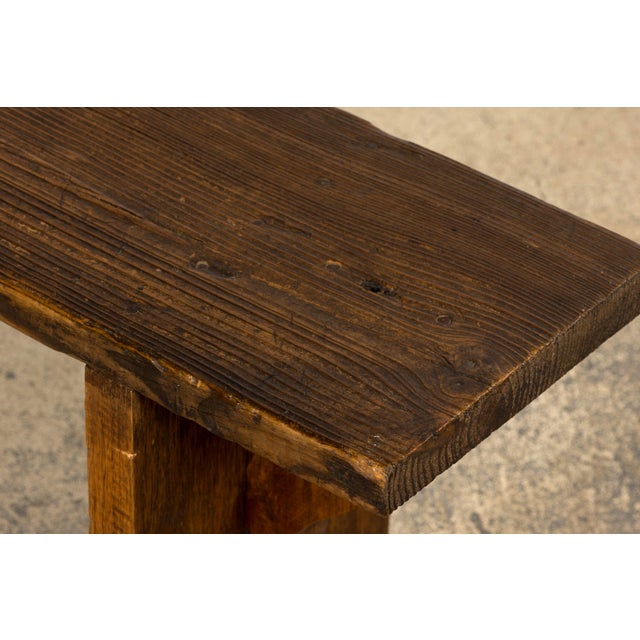 Late 19th Century French Provincial Rustic Pine Farmhouse Bench For Sale - Image 14 of 14