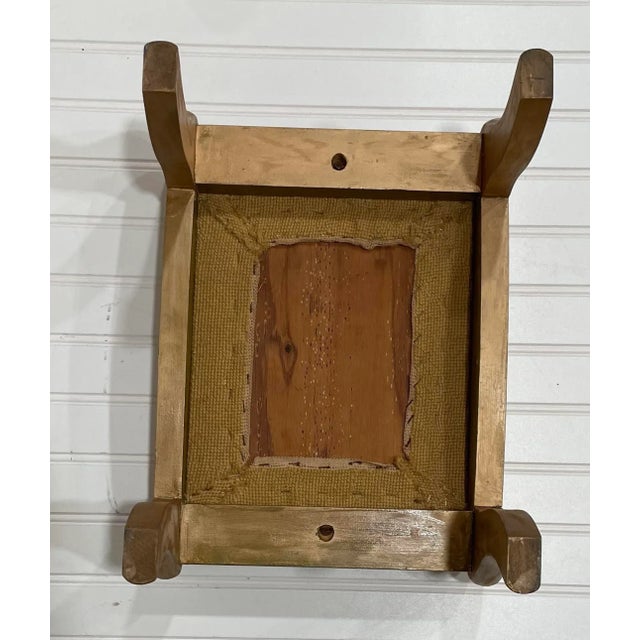 Wood Late 19th Century Antique Victorian Cornucopia Needlepoint Footstool For Sale - Image 7 of 7