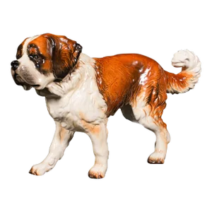 1980s Large Vintage German Ceramic St Bernard Figure