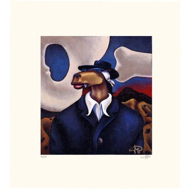 "Art History Suite IV Coyote Portraits of O'Keefe and Rivera" Suite of 2 Serigraphs on Canvas by Markus Pierson Unframed...