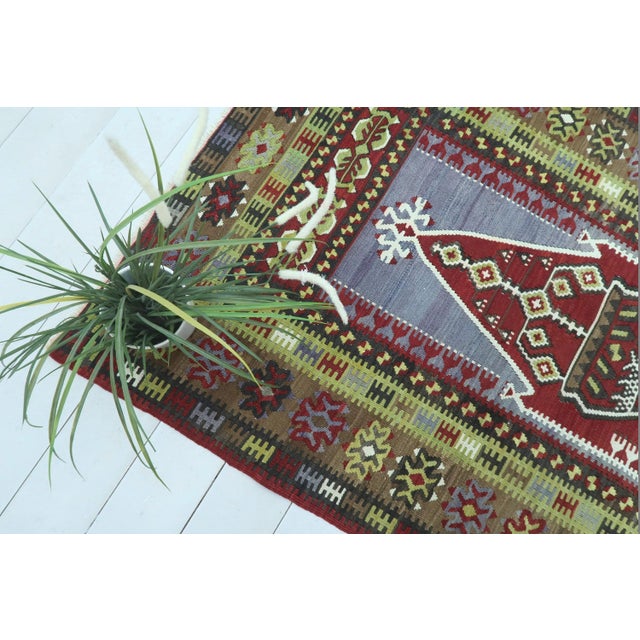 Vintage Turkish Yahyali Kilim Rug For Sale - Image 6 of 11