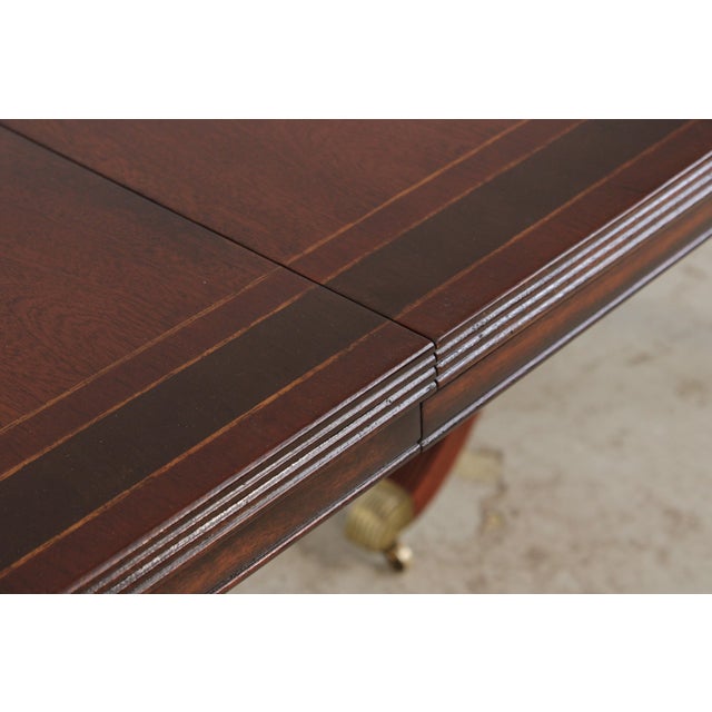 Banded Border Mahogany Dining Room Table For Sale - Image 16 of 18