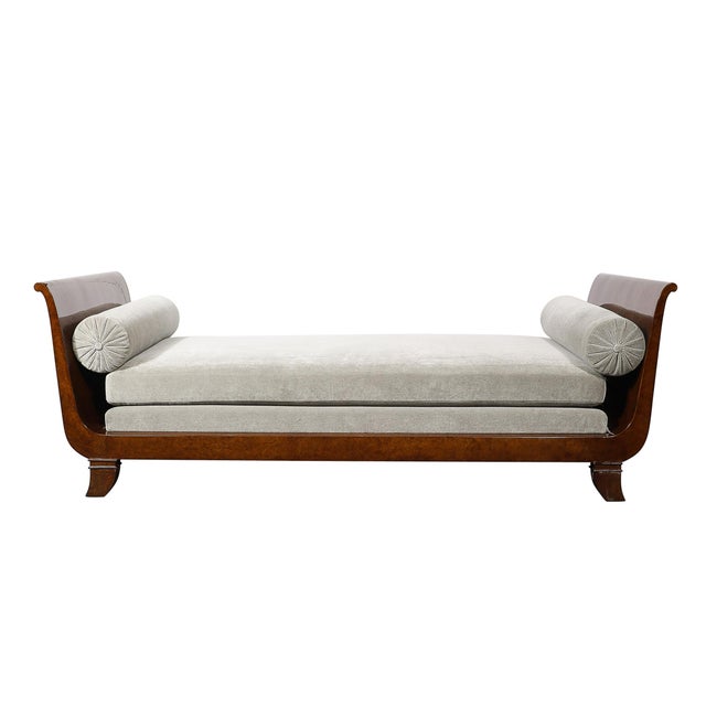 This exquisite Art Deco daybed, attributed to the legendary French designer Jules Leleu, is a striking embodiment of 1930s...