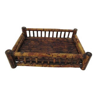 Vintage Tortoise Bamboo Tray For Sale