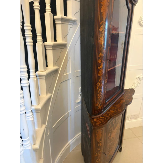Early 19th Century Antique 19th Century Dutch Marquetry Corner Cabinet, 1800s For Sale - Image 5 of 13