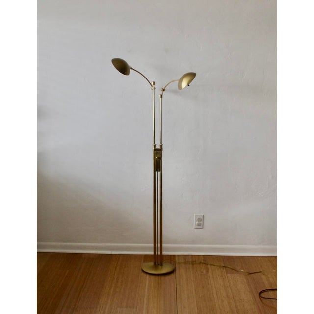 1980s Postmodern Adjustable Two Light Brass Floor Lamp by Holtkoetter Luechten For Sale - Image 16 of 17