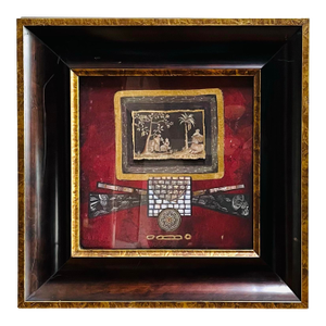 Marie - Frederique Framed Mixed Media Collage in Original Frame