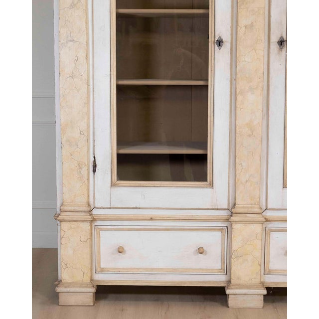 Off-white 19th Century Empire-Style Lacquered Bookcase — Italian Grand Library For Sale - Image 8 of 13