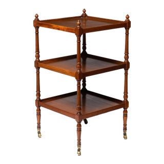 English Three Tier Dumb Waiter on Brass Castors, 1810-20 For Sale