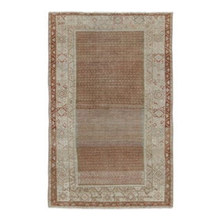 Antique Persian Malayer Rug, in Brown and Red Geometric Patterns - Rug & Kilim For Sale