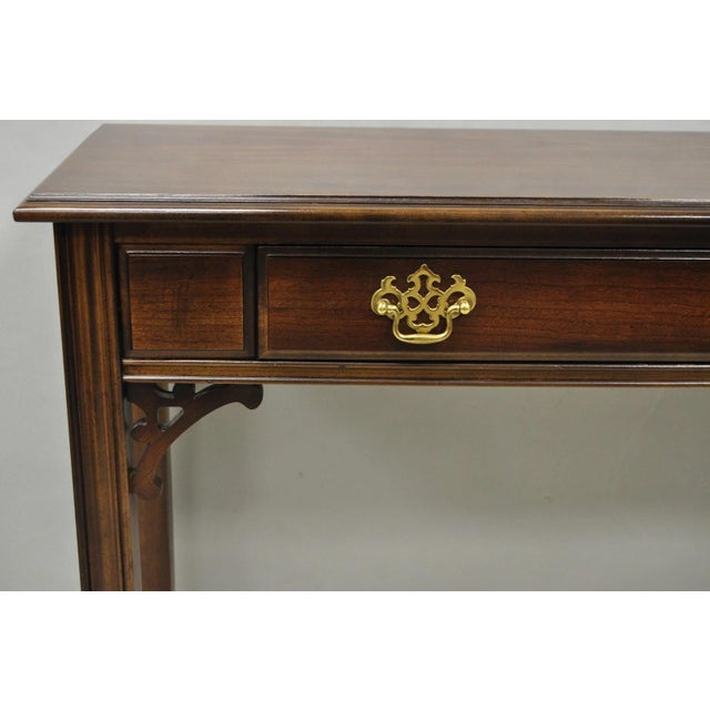Lane Furniture Vintage Lane Altavista Georgian Chippendale Cherry Wood Small Console Table For Sale - Image 4 of 15