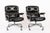 Pair Eames Herman Miller Time Life Black Leather Office Chairs 1980s For Sale - Image 13 of 17