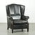 English Style Black Cowhide Wing Armchair For Sale - Image 15 of 15