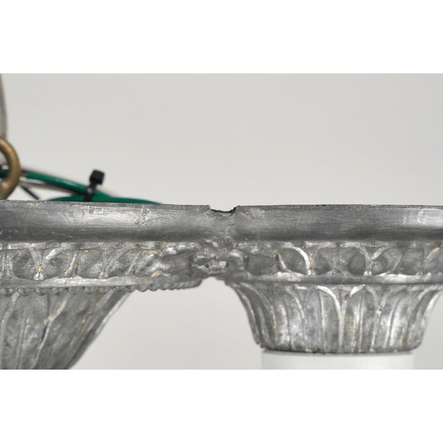 Early 20th Century Antique Art Deco Exposed Bulb Flush Mount Fixture For Sale - Image 5 of 5