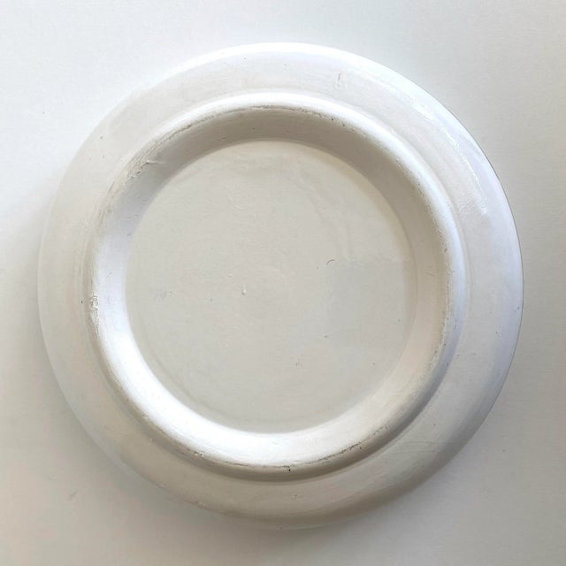 Vintage 1980s Jerusalem Art Pottery Hand Painted Floral Artisan Ceramic Decorative Serving Bowl For Sale - Image 12 of 13