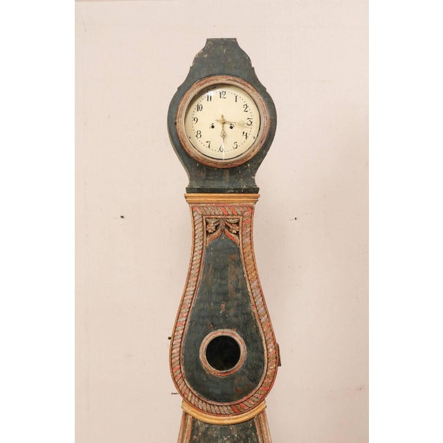 19th Century Northern Swedish Painted Wood Floor Clock Chairish