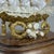 Brown Vintage Mary Child in Bell Wax Golden Cradle with Wooden Base, 1950s For Sale - Image 8 of 12
