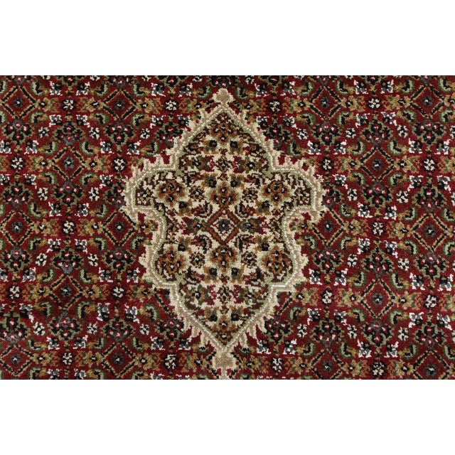 Tabriz Mahi Rug 8’11” X 12’3” Red Wool Traditional Hand-Knotted Carpet For Sale - Image 9 of 15
