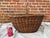 Brown Early 20th Century Large Woven Willow Gathering Basket With Top Handle For Sale - Image 8 of 15