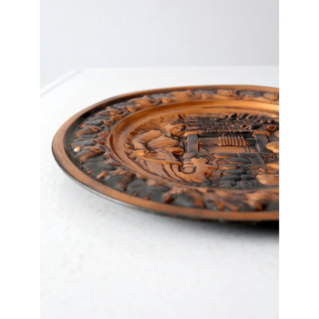 Vintage Decorative Copper Plate For Sale - Image 4 of 7