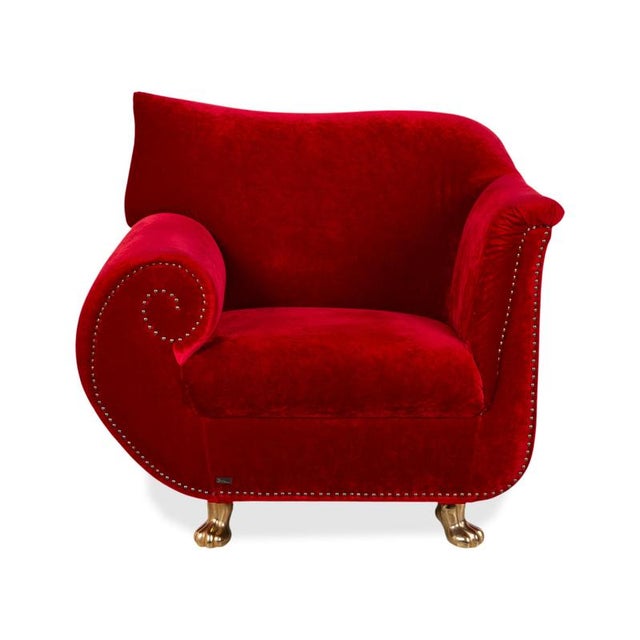 Red Velvet Gaudi Chair from Bretz For Sale - Image 13 of 14