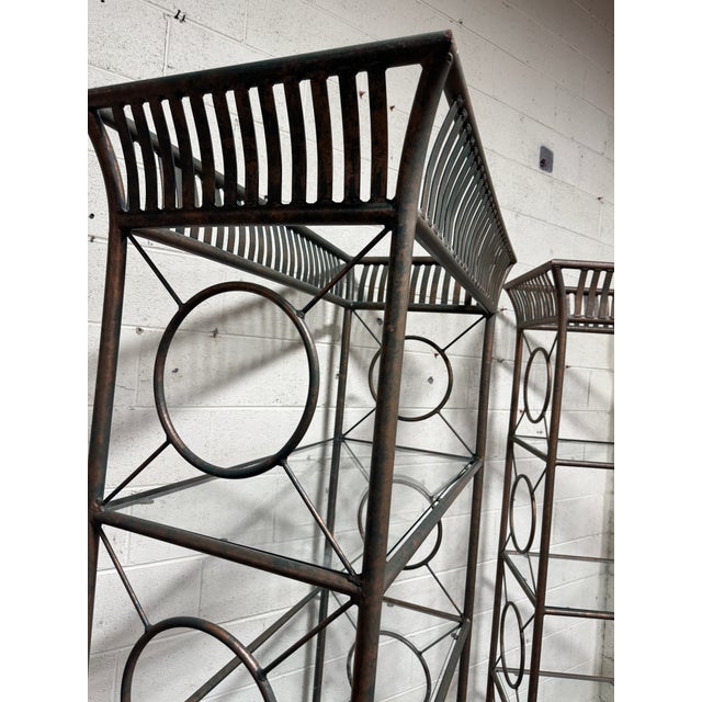 Copper Maison Jansen Style Etageres - A Pair For Sale - Image 8 of 12