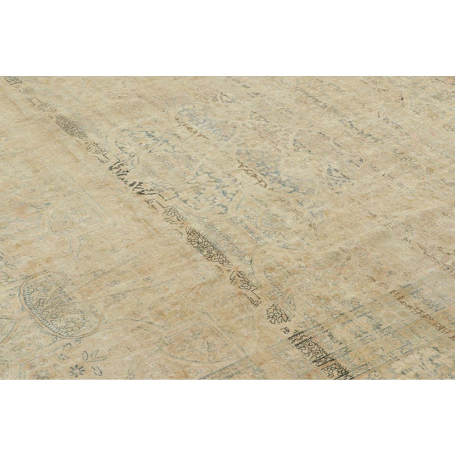 Traditional Oversized Antique Kermanshah Rug in Gold & Beige Floral Pattern - Rug & Kilim For Sale - Image 3 of 7