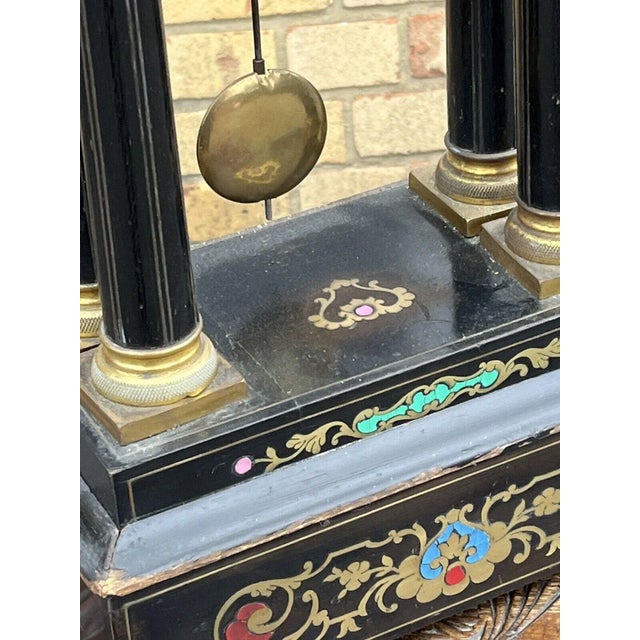 French Boulle Clock with Chines on a Bell For Sale - Image 3 of 13