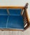 Antique Jacobean Revival Blue Velvet Upholstered Oak Hall Settee Daybed Bench For Sale - Image 14 of 18