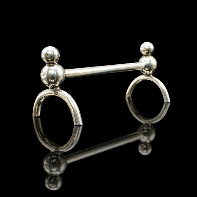 1900 - 1909 Pair of Small Antique Cutlery Rests, English Silver Plate Spoon Racks, Edwardian For Sale - Image 5 of 7