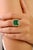 Certified 7.45Ct Zambian Emerald & 1.01Ct Diamond Halo Ring in 14k Yellow Gold Size 5 For Sale In New York - Image 6 of 17