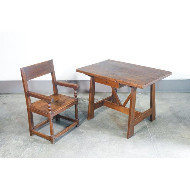 Walnut Desk and Chair, 1700s, Set of 2 For Sale - Image 17 of 18