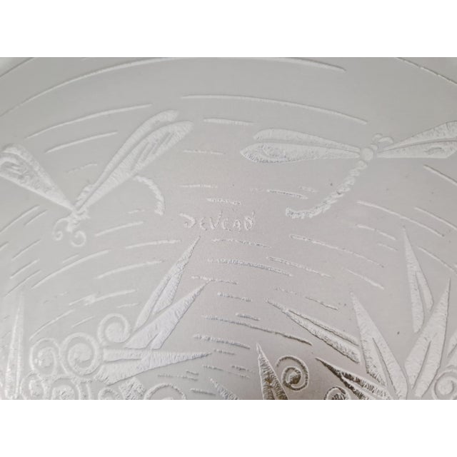 Art Deco Chandelier in Frosted Glass from Deveau, 1920s For Sale - Image 11 of 18