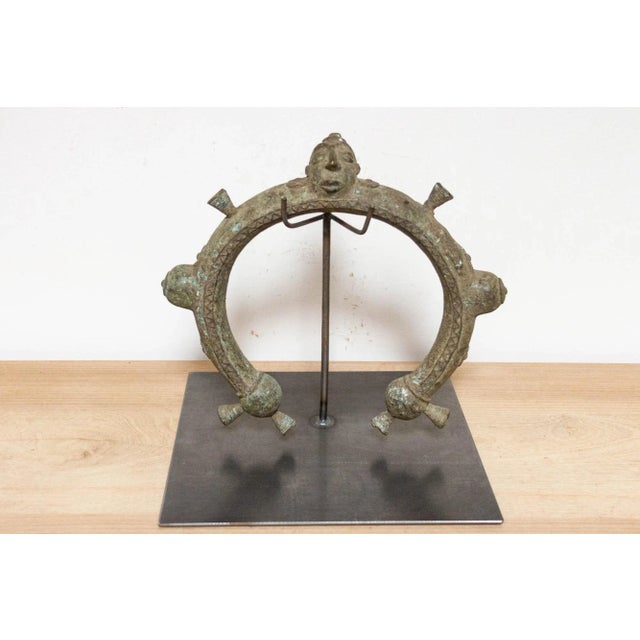 African Antique Yoruba Verdigris Copper Currency Necklace For Sale - Image 3 of 7