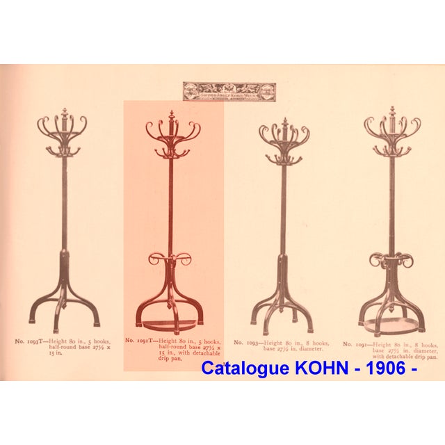 Wall-Mounted Coat and Umbrella Rack from Jacob & Josef Kohn, 1905 For Sale - Image 4 of 9