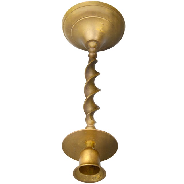 Mid 20th Century Handmade Americana Brass-Art Candleholder For Sale - Image 4 of 6
